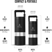 Load image into Gallery viewer, VSSL Java G45 Coffee Manual Coffee Grinder, Up To 45 Gram Capacity, Stainless Steel Conical Burr, Black
