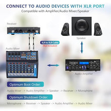 Load image into Gallery viewer, ZERFUN Rechargeable Wireless Microphone System 4 Channel Pro, UHF Handheld Cordless Mics with VOL Echo Treble BASS Control, LCD Display, Frequency Lock, XLR, 1/4, 1/8 Output, D-300, Black
