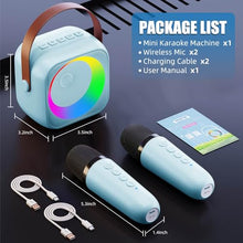Load image into Gallery viewer, ZERFUN Mini Karaoke Machine for Kids Adults, Karaoke Microphone Wireless Microphones Rechargeable with Bluetooth Speaker, Girls Boys Kids Birthday Christmas Toys Gifts Presents, Blue
