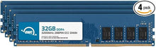Load image into Gallery viewer, OWC 128GB (4x32GB) DDR4 3200MHz PC4-25600 CL22 2RX8 ECC Unbuffered UDIMM 1.2V 288-pin Workstation Server Memory RAM
