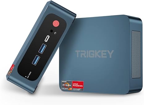 TRIGKEY AMD Ryzen 7 Mini PC 5800H (8 Cores, 16 Threads) 32GB DDR4 500GB M.2 NVME (Max 3000MB/S) SSD Gaming PC S5 Mini Computer OS Pro. Micro PC Wi-Fi 6/Bluetooth 5.2/HDMI/DP/USB 3.2