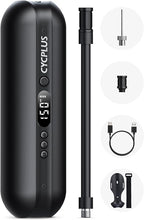 Load image into Gallery viewer, CYCPLUS Electric Air Compressor Portable Bicycle Pump Car Tire Inflator, Max 150 PSI, Auto Shut-Off Air Pump with Presta and Schrader Valves for All Bicycles Motorcycles and Cars
