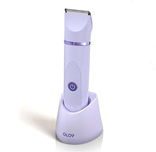 Load image into Gallery viewer, OLOV Electric Body Hair Trimmer - Groin Trimmer for Men - Bikini Trimmer Women - Wet/Dry Shaver Groomer, Replaceable Ceramic Blade Heads, USB Recharge Dock, Waterproof Hygiene Razor,Purple
