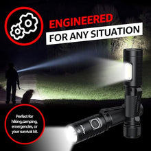Load image into Gallery viewer, axefury Flashlight,Magnetic LED Flashlight,EDC Handheld Flashlight with Removable Headband,6 Modes,Dual Fuel, A5 for Camping, Emergency(Not Included Battery) Gift
