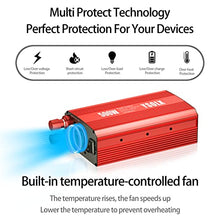 Load image into Gallery viewer, YSOLX 500W Power Inverter DC 12V to 110V AC Converter with 2 USB Ports and 2 AC Outlet, Car Charger Adpater for Road Trip and Camping
