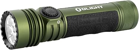 OLIGHT Seeker 4 Pro Rechargeable LED Flashlights, High Lumens Powerful Bright Flashlight 4600 Lumens with USB C Holster, IPX8 Waterproof Flashlight for Emergencies, Camping, Searching (OD Green)