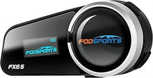 Load image into Gallery viewer, FODSPORTS FX6 Bluetooth Motorcycle Headset FX6 1000m 6 Riders Motorbike Intercom Universal Bluetooth Motorcycle Helmet Communication System Voice Dial/Usable While Charge (1 Pack FX6S with LED)
