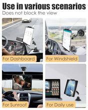 Load image into Gallery viewer, Wukanleng Windshield Car Tablet Holder with Aluminum Arm, Dashboard Tablet Mount with Suction Cup for Truck Car SUV Business Vehicle Fits iPad Pro 13/12.9/Air/Mini, Galaxy Z Fold, 4-13" Devices
