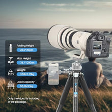 Load image into Gallery viewer, 81&#39;&#39; Compact Carbon Fiber Tripod for Camera WEYLLAN Heavy Duty Tripod Camera, 10-Layer Carbon Fiber Tube, 32.5mm Professional Tripod Leg, Travel Tripod for Camcorder Telephoto Lens, Max Load 20kg
