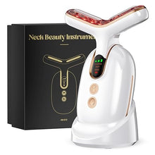 Load image into Gallery viewer, Neck Face Massager Device, Multifunctional Facial Massager for Skin Care and Double Chin with Vibration, Thermal, Electric(White Gold)
