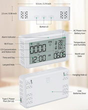 Load image into Gallery viewer, ELECTOP Portable Carbon Monoxide Detectors, WiFi Co Gas Monitor for Air Quality, [3-in-1] CO Detector, Humidity, Temperature Meter, CO Sensor Alarm Detector with Lanyard for Home and Travel

