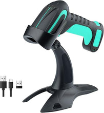 Load image into Gallery viewer, Tera 1D 2D QR Barcode Scanner Wireless with Stand, Heavy Duty Industrial IP66 Drop Resistance, Image Scanning Handheld Reader Compatible for Bluetooth with Vibration Alert Model 8100, Battery Powered
