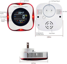 Load image into Gallery viewer, Carbon Monoxide Detector Plug in Wall, 3 in 1 Carbon Monoxide Detectors with Temperature Humidity Display, Co Gas Monitor with Light &amp; Voice Warning for Home Hotel Trip RV(1 Pack)
