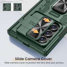 Load image into Gallery viewer, VEGO for Samsung Galaxy Z Fold 7 Case with Hinge Protection, Full-Body Case Built-in Privacy Screen Protector &amp; Slide Camera Cover &amp; Rotat Ring Stand Shockproof Hard Phone Case for Galaxy Fold 7-Green
