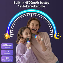 Load image into Gallery viewer, HWWR Karaoke Machine for Kids and Adults, Mini Portable Bluetooth 5.3 Karaoke Speaker with 2 Wireless Microphones, Popular Birthday Gifts for Girls Age 3-12+, Singing Machine with Party Lights
