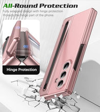 Load image into Gallery viewer, Hovisi for Samsung Galaxy Z Fold 7 Case with [S Pen] [with Hinge Protective &amp; Screen Protector] Leather Back Case, Protective Phone Case for Samsung Galaxy Z Fold 7 5G Phone Case with S Pen Pink
