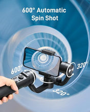 Load image into Gallery viewer, hohem iSteady Mobile Plus Gimbal Stabilizer for Smartphone, 3-Axis Phone Gimbal for Android and iPhone 15,14,13,12 PRO, Stabilizer for Video Recording with Ultra-Wide-Angle Mode, 600° Inception
