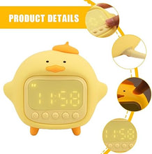 Load image into Gallery viewer, Cute Duck Alarm Clock for Kids, Cute Digital Clock, Cute Night Light, Children Wake Up Lamp,Silicone Rechargeable Alarm Clock Lamp for Bedroom Room Decor Birthday Gift(Yellow)
