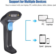 Load image into Gallery viewer, REALINN 2D Barcode Scanner Compatible with Bluetooh, Wireless, USB Wired Function, Portable Wireless QR Code Reader for Mobile Phone Tablet PC, iOS Android MacOs Windows Linux System
