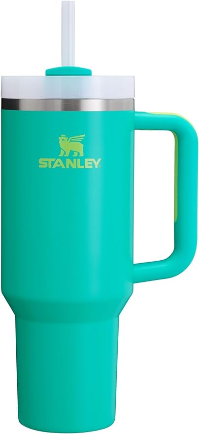 Stanley Quencher H2.0 FlowState Stainless Steel Vacuum Insulated Tumbler with Lid and Straw for Water, Iced Tea or Coffee, Smoothie and More, Tropical Teal, 40 oz