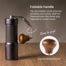 Load image into Gallery viewer, 1Zpresso J-Ultra Manual Coffee Grinder Iron Gray, Conical Burr, Foldable Handle, Magnet Catch Cup Capacity 40g, Numerical Adjustable Finely Setting, Faster Grinding Efficiency ideal for Espresso
