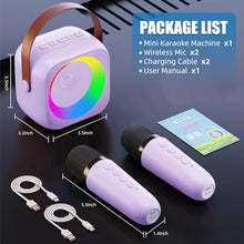 Load image into Gallery viewer, ZERFUN Mini Karaoke Machine Microphone for Kids Adults, Wireless Microphones Rechargeable with Bluetooth Speaker, Toys Gifts Presents for Girls Toddler Birthday Christmas, Purple
