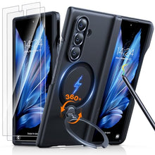 Load image into Gallery viewer, TORRAS 360 Spin Magnetic Stand for Galaxy Z Fold 7 Case with S Pen Holder, [MIL-Grade Hinge Protection] [Fit for Magsafe] [360 Kickstand &amp; Ring Holder], Armor Slim for Samsung Galaxy Z Fold 7, Black
