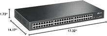 Load image into Gallery viewer, TP-Link 48 Port Gigabit Ethernet Switch | Plug and Play | Sturdy Metal w/ Shielded Ports | Rackmount | Fanless | Traffic Optimization | Unmanaged (TL-SG1048) , Black
