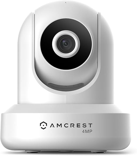 Amcrest 4MP ProHD Indoor WiFi, Security IP Camera with Pan/Tilt, Two-Way Audio, Night Vision, Remote Viewing, 4-Megapixel @30FPS, Wide 90° FOV, IP4M-1041W (White)