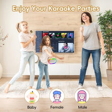 Load image into Gallery viewer, HWWR Karaoke Machine for Kids Adults, Portable Bluetooth Speaker Mini Karaoke Machine with Wireless Microphones &amp; LED Lights for Home Parties,Easter Christmas Birthday Gifts for Girls Boys Age 3-12+
