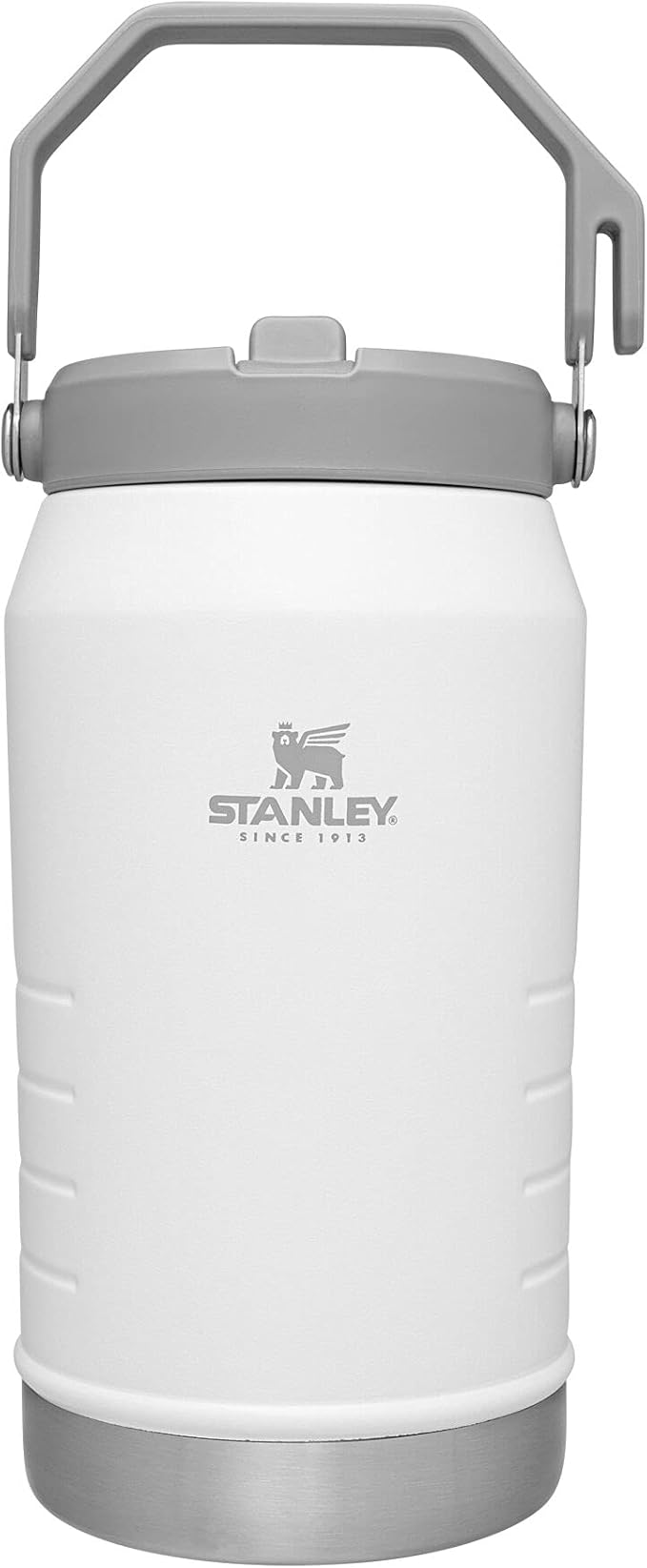 Stanley IceFlow Stainless Steel Water Jug with Straw, Vacuum Insulated Water Bottle for Home and Office, Reusable Tumbler with Straw Leak Resistant Flip, Polar, 64OZ