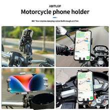 Load image into Gallery viewer, ABITLOP Motorcycle Bike Phone Mount with Vibration Dampener, 360°Motorcycle Bike Phone Holder for 4.7”-7.1”, Super Stable Nylon with Silicone Universal Handlebar Phone Mount (Red)
