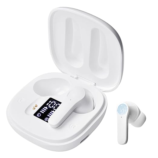 Language Translator Earbuds, 144 Languages Real-time Translation Device with Two Way Bluetooth Online Voice Translation, High Accuracy, Noise Reduction and Fast Reaction (Deep White)