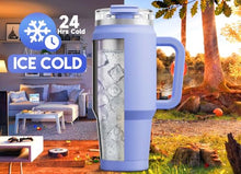 Load image into Gallery viewer, Meoky 32 oz Tumbler with Handle, Insulated Tumbler with Lid and Straw, Stainless Steel Travel Mug, Keeps Cold for 24 Hours, 100% Leak Proof, Fits in Car Cup Holder (Lilac)
