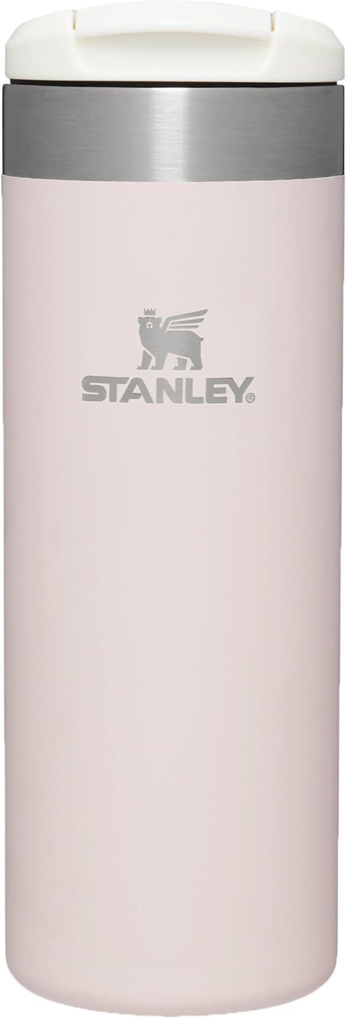 Aerolight Transit Mug 0.47L - Cream Metallic - Keeps 6 Hours hot - Dishwasher Safe - Leakproof, Locking Drink-Through lid- car Holder Compatible- Spun-Steel, Double-Wall Vacuum