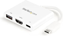 Load image into Gallery viewer, StarTech.com USB-C to HDMI Adapter - White - 4K 30Hz - Thunderbolt 3 Compatible - with Power Delivery (USB PD) - USB C Dongle (CDP2HDUACPW)
