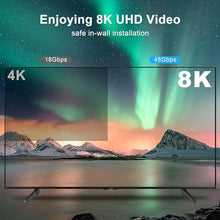 Load image into Gallery viewer, DGHUMEN 65Ft CL3 Rated HDMI Cables, 8K 48Gbps Fiber Optic Ultra High Speed Long HDMI 2.1 Cord, in-Wall CL3 Cable for Pipes, HDMI to HDMI, Male to Male - (65 Ft-CL3 Rated)
