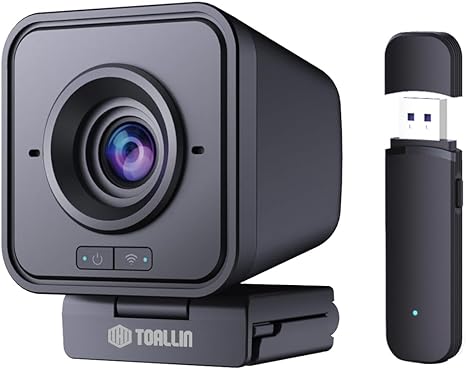 TOALLIN 1080P HD Wireless Webcam for PC, Built-in Noise-Canceling Microphone, Wireless Computer Camera for Video Conferencing, Live Streaming and Online Video Calls