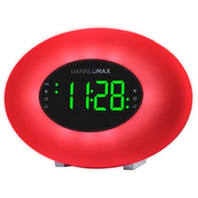 Load image into Gallery viewer, HANNLOMAX HX-162CR AM/FM PLL Radio with Alarm Clock, RGB Mood Light (7 Colors) and Dynamic Mode, 1&quot; LED Display with dimmer Function, AC Operation only (Silver)
