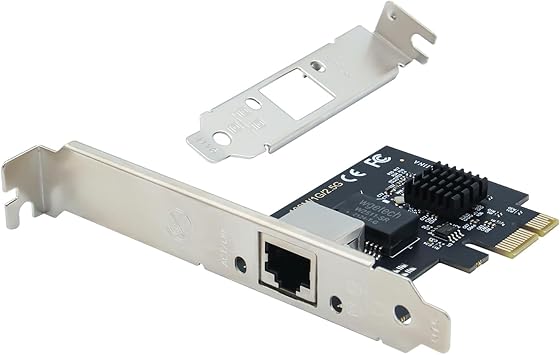 2.5Gb PCIe Network Card,2.5GBase-T PCI Express Network Adapter NIC, with Realtek RTL8125B Controller, Single RJ-45 Port, PCIe 2.1 x1 Support Windows Server/Linux