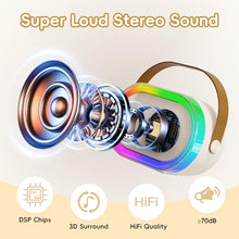 Load image into Gallery viewer, HWWR Karaoke Machine for Kids Adults, Portable Bluetooth Speaker Mini Karaoke Machine with Wireless Microphones &amp; LED Lights for Home Parties,Easter Christmas Birthday Gifts for Girls Boys Age 3-12+
