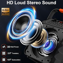 Load image into Gallery viewer, HWWR Karaoke Machine with 2 Wireless Microphones, Portable Karaoke Machine for Adults and Kids, Bluetooth Speaker with Microphone, PA System &amp; LED Lights for Home Singing Outdoor Party, Music Gifts
