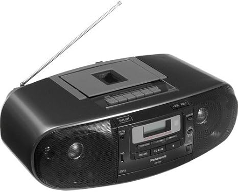 Panasonic RX-D55GU Boombox High Power Portable Stereo AM/FM Radio, MP3 CD, Tape Recorder with USB & Music Port Sound with 2Way 4-Speaker, 220 Volt