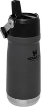 Load image into Gallery viewer, Stanley IceFlow Stainless Steel Water Jug with Straw, Vacuum Insulated Water Bottle for Home and Office, Reusable Tumbler with Straw Leak Resistant Flip, Charcoal, 17 OZ
