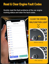 Load image into Gallery viewer, FlyroadUp OBD2 Scanner Bluetooth for iPhone iOS Android OBDII Diagnostic Scan Tool Code Reader Clear Error Code Car Performance Test Exclusive APP
