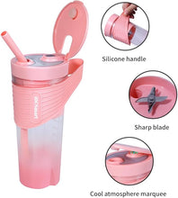 Load image into Gallery viewer, Portable Blender on the go, Mini Blender for Shakes and Smoothies, 16 oz Personal Juicer Blender Cup USB Rechargeable (Light Pink)
