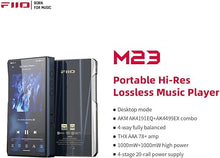 Load image into Gallery viewer, FiiO M23 Hi-Res MP3 Music Player Android 10 Snapdragon 660 with AK4191EQ+AK4499EX, 5.5inch, Lossless DSD/MQA, 5G WiFi/Apple Music/Tidal/Amazon Music 4.4mm 3.5mm/4.4mm (Dark Blue(Aluminum Alloy))
