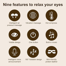 Load image into Gallery viewer, Eye Massager 5-Mode, migraine Relief Eye Massager, Foldable Eye Protector, visualization Heating Eye mask with Voice Broadcast, Heat Therapy, kneading, and Vibration Functions
