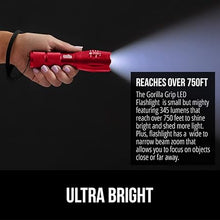 Load image into Gallery viewer, Gorilla Grip Powerful LED 750 FT Water Resistant 5 Adjustable Mode Tactical Flashlight, High Lumens Ultra Bright Zoom Flashlights, Stocking Stuffer Gift, Small Camping Car Mini Flash Light, Red
