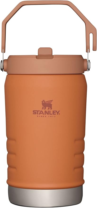 Stanley IceFlow Stainless Steel Water Jug with Straw, Vacuum Insulated Water Bottle for Home and Office, Reusable Tumbler with Straw Leak Resistant Flip, Ochre, 40OZ